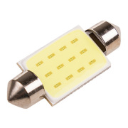S08201349 SKYWAY Автолампа диод T11(C5W) 12V 1 COB Блистер с цоколем 1-конт Белая SKYWAY компл. 2 шт. Салон, номер