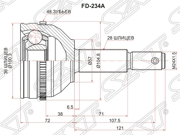 FD234A SAT Шрус наружный FORD TRANSIT FY 00-06