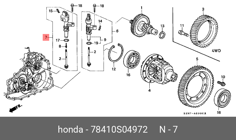 78410S04972 HONDA Датчик скорости