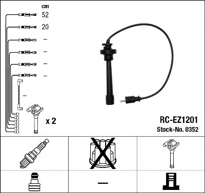 0352 NGK Комплект проводов зажигания