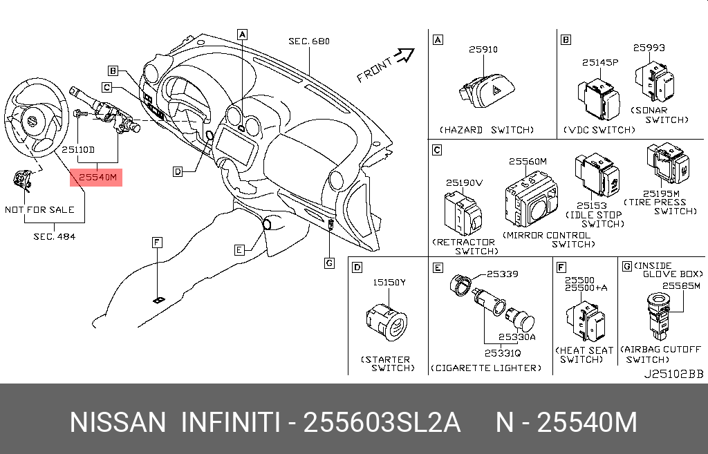 255603SL2A NISSAN ПОДРУЛЕВОЙ ВКЛЮЧАТЕЛ