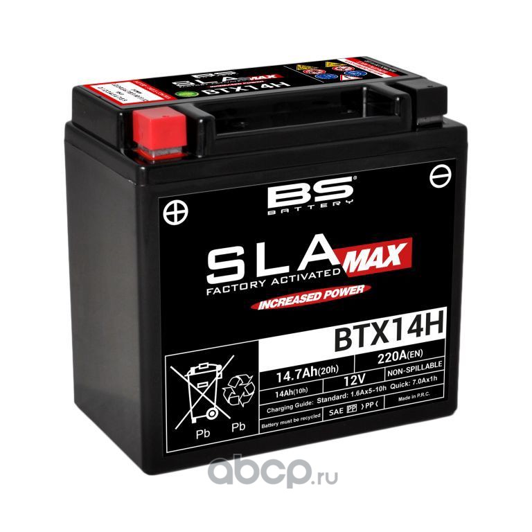 300887 BS BATTERY BS-Battery BTX14H (FA) Аккумулятор для мотоциклов BMW (YTX14H-BS)
