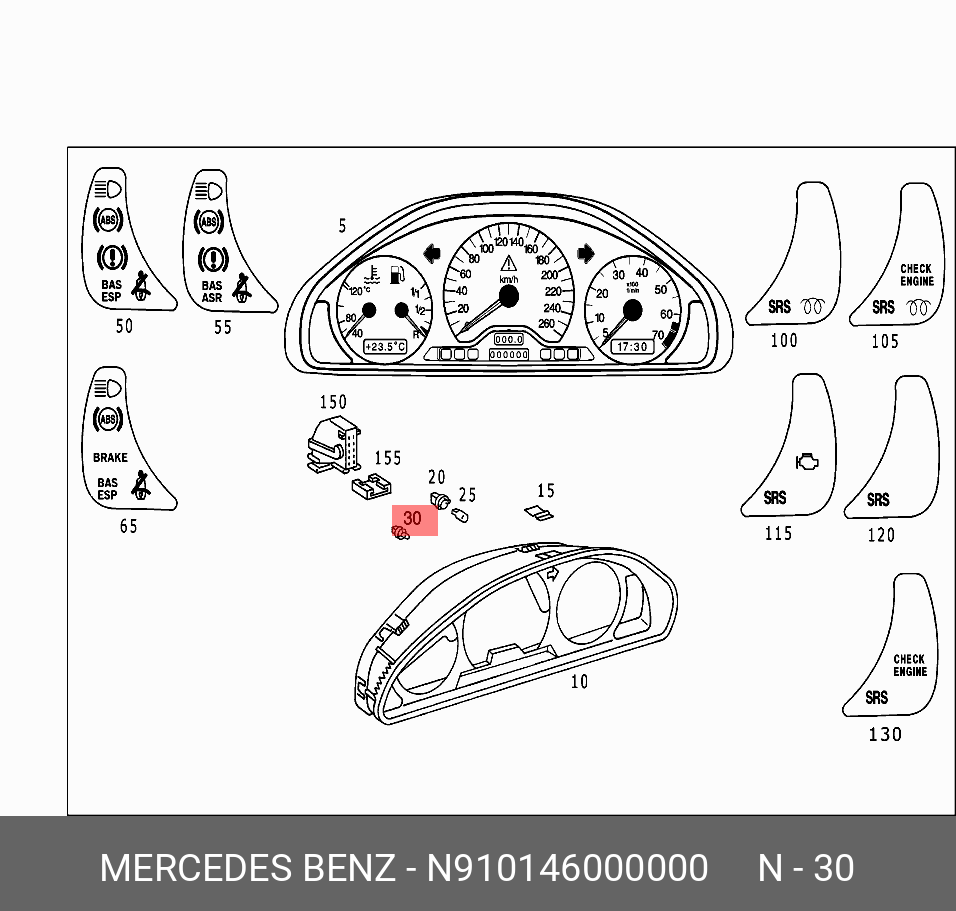 910146000000 MERCEDES-BENZ Лампа
