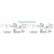 S07601013 SKYWAY Сигнал звуковой 3 рожка воздушный SKYWAY 013 L=140/160/220мм 12V 110dB 10А