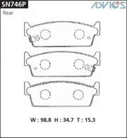 SN746P ADVICS Дисковые тормозные колодки