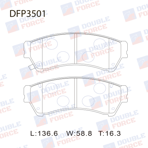DFP3501 DOUBLE FORCE Колодки тормозные дисковые Double Force