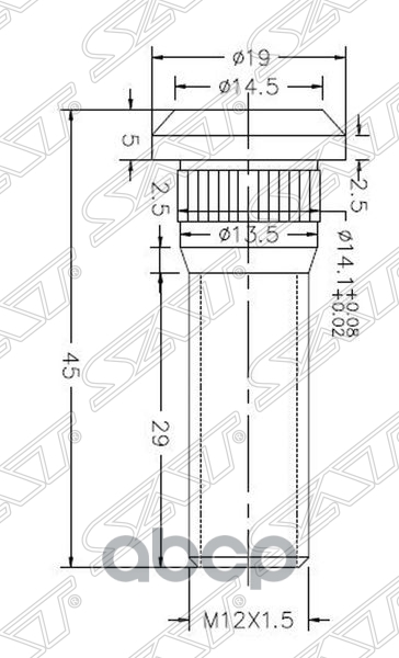 ST9094202049 SAT Шпилька ступицы TOYOTA
