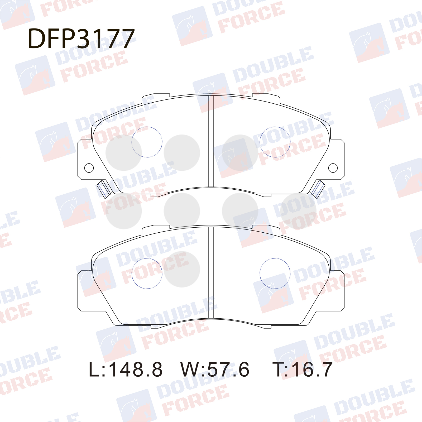 DFP3177 DOUBLE FORCE Колодки тормозные дисковые Double Force