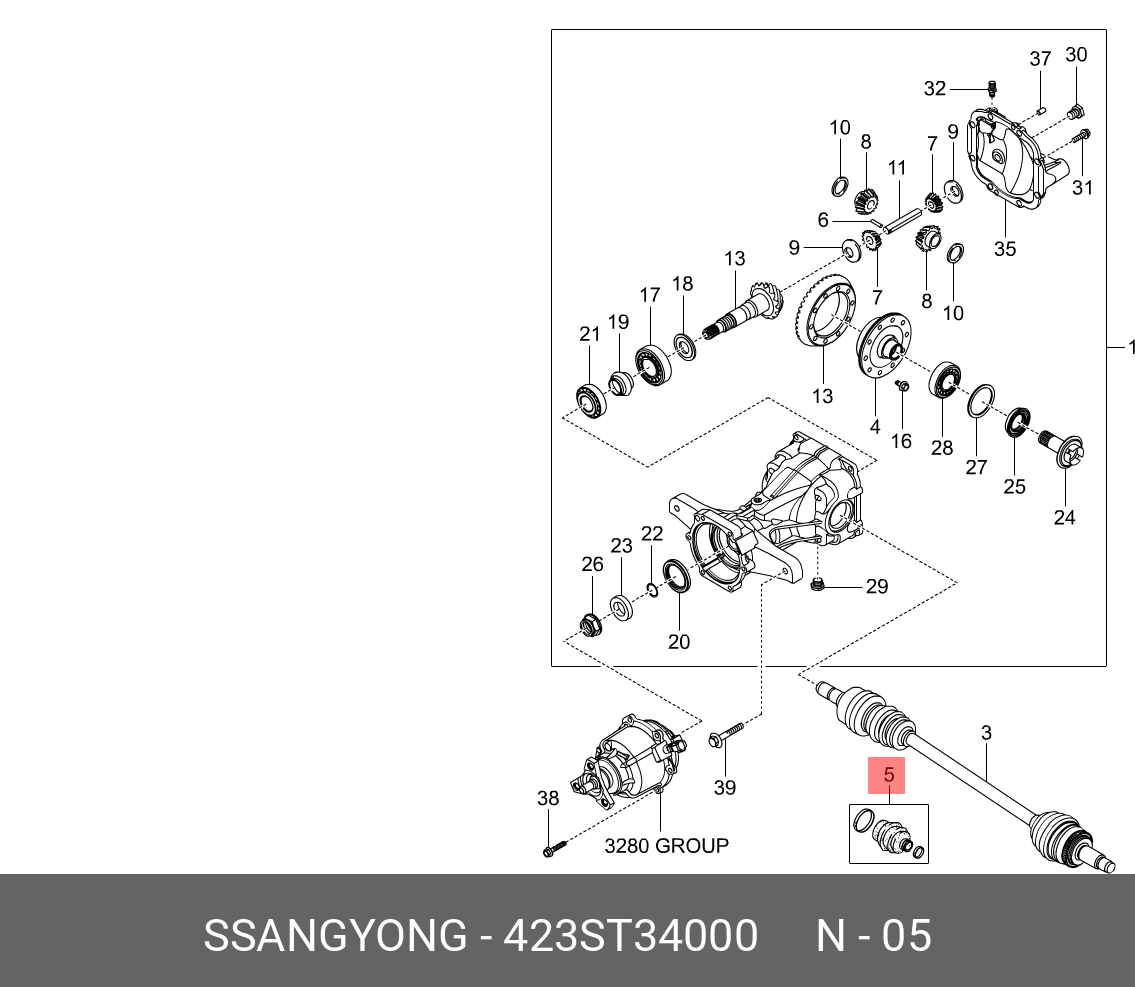 423ST34000 SSANG YONG Пыльник ШРУСа