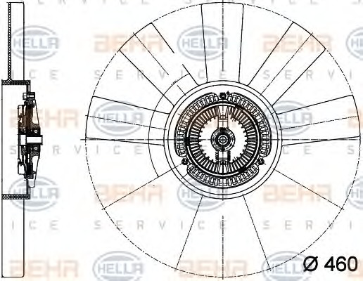 8MV376733311 BEHR-HELLA Вентилятор, охлаждение двигателя