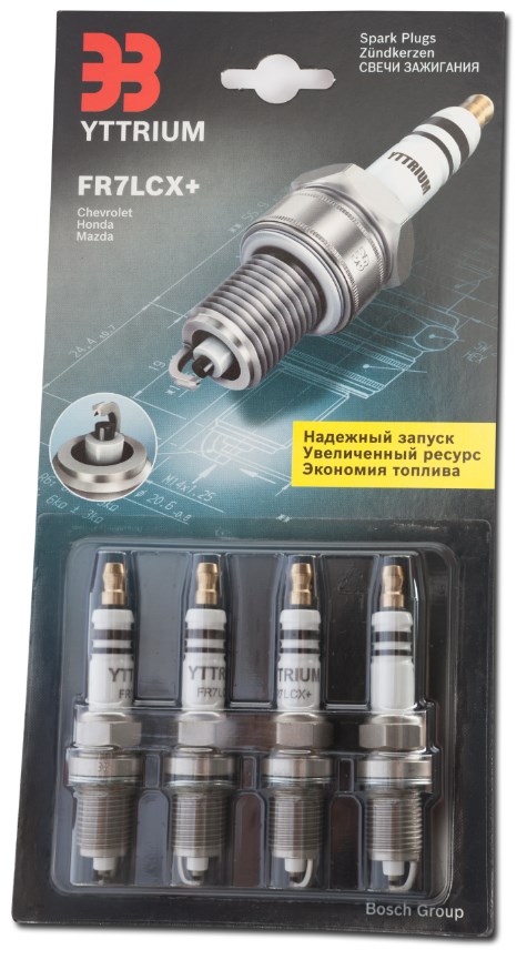 F01H7B0192 BOSCH Комплект свечей зажигания EZ Yttrium FR7LCX+ [блистер 4шт]
