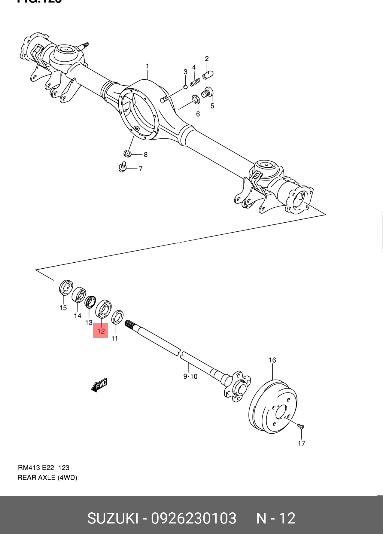 0926230103 SUZUKI Комплект подшипника ступицы колеса