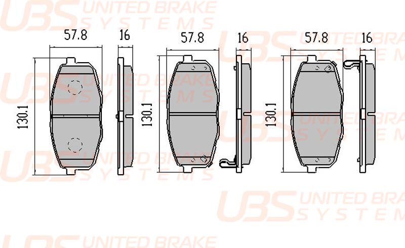B1103015 UBS Тормозные колодки передние