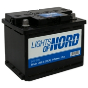 6CT60N LIGHTS OF NORD Аккумулятор Lights of Nord 60 Ач Прямая EN460 А 242x175x190 6CT-60N