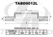 TABD9012L TRUST AUTO Диск перфорированный левый (345x18x112x76.1x5)