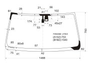 FW02366LFWX XYG Стекло лобовое в клей TOYOTA LAND CRUISER PRADO 3/5D/LEXUS GX470 2002-2009