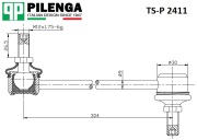 TSP2422 PILENGA Стойка стабилизатора переднего, правая/левая