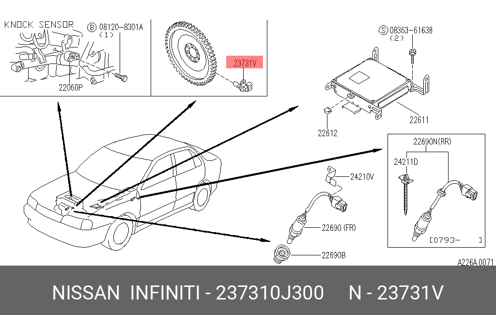 237310J300 NISSAN ДАТЧИК ПОЛОЖЕНИЯ КОЛЕНВАЛА