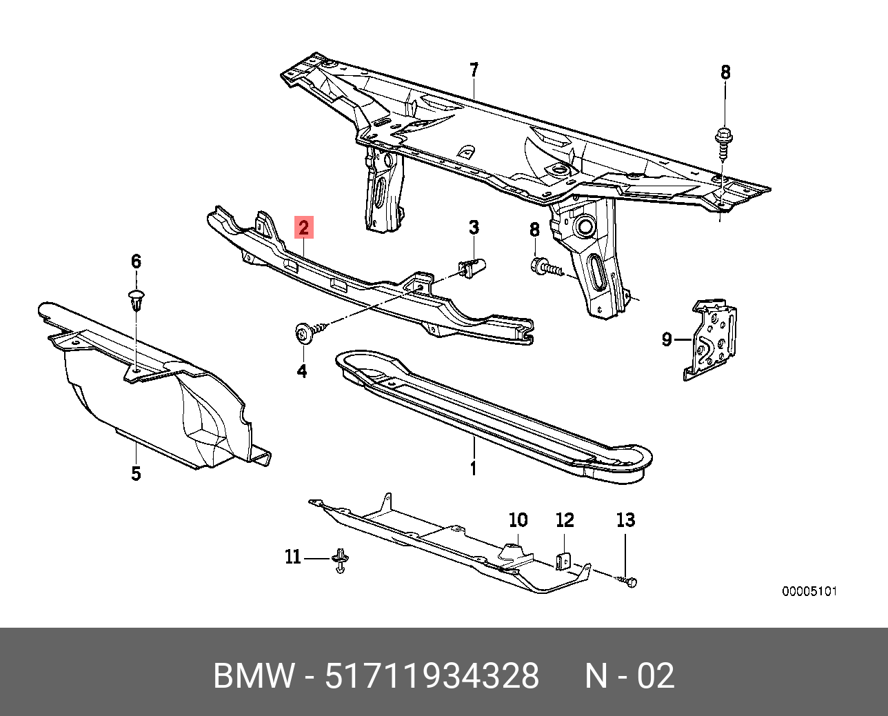 51711934328 BMW Стойка