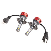 S08701028 SKYWAY Автолампа-LED (аналог ксенона) H4(F8) 12/24V 25W 6000K 4000Lm  2-конт SKYWAY комп.2 шт радиатор+вентилятор охл
