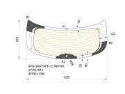 SPGSANTAFE12RWHX SAT Стекло заднее с обогревом HYUNDAI SANTA FE 12-18