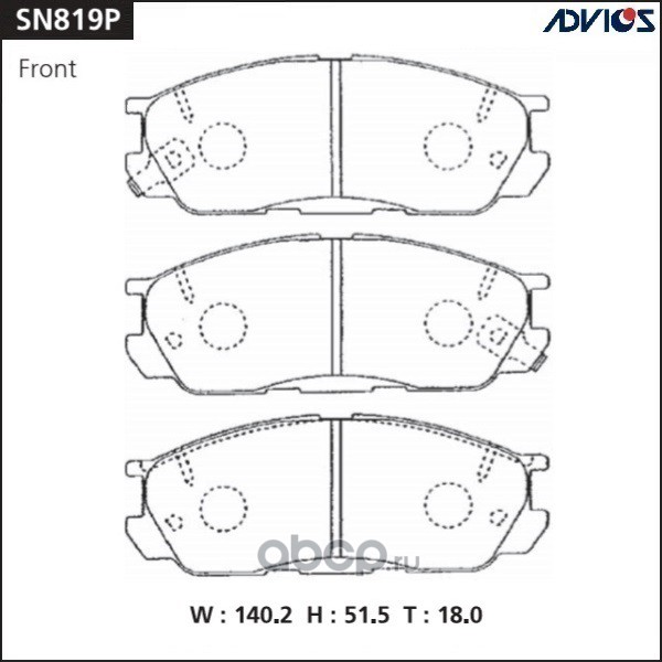 SN819P ADVICS Дисковые тормозные колодки