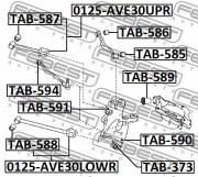 TAB589 FEBEST Сайлентблок заднего рычага под амортизатор