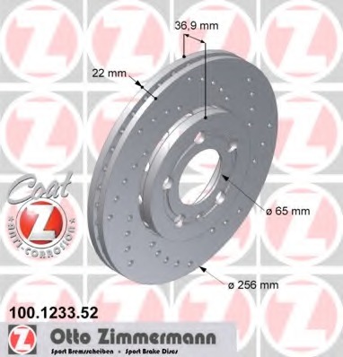 100123352 ZIMMERMANN Диск тормозной