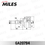 GA20794 MILES Шарнирный комплект, приводной вал