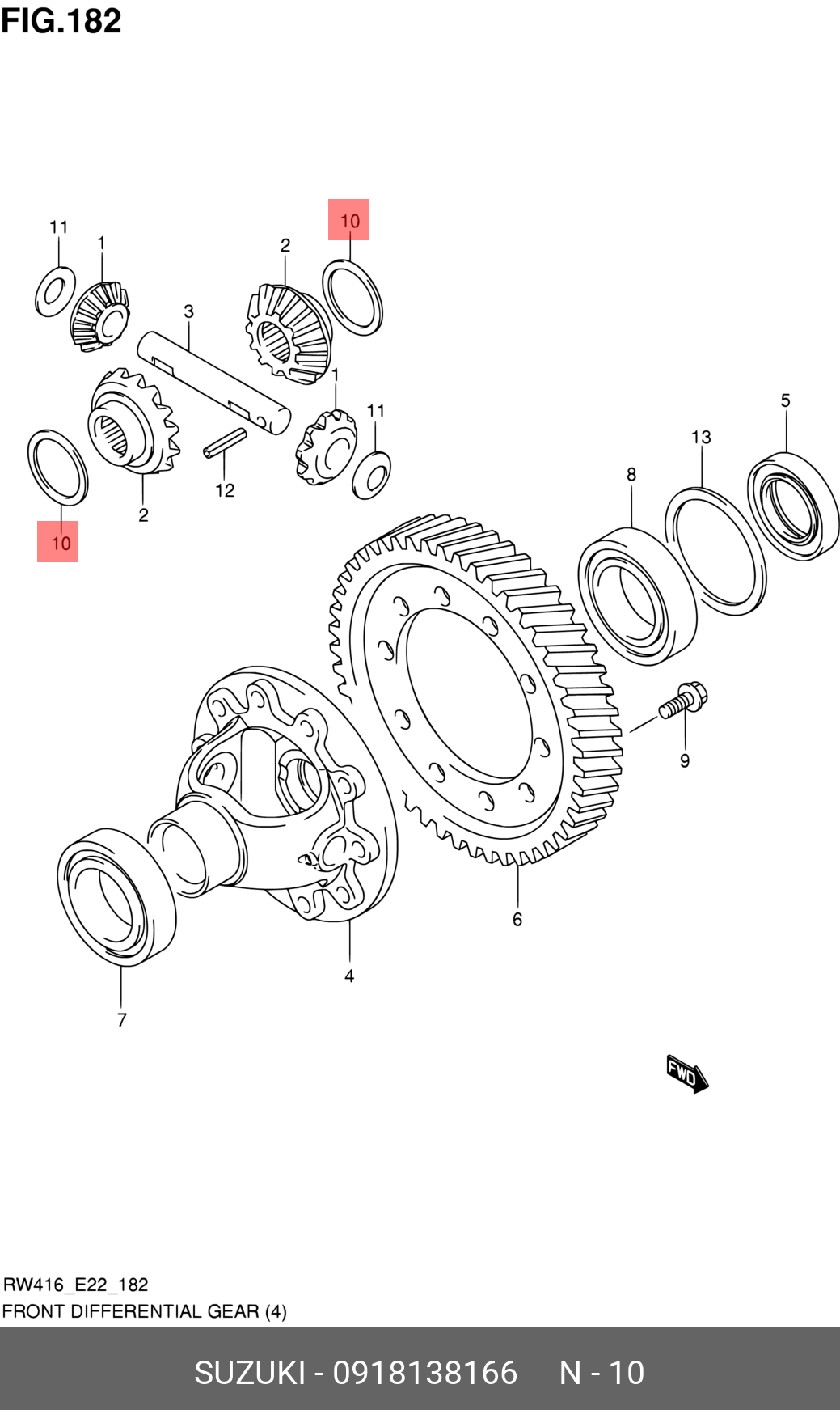 0918138166 SUZUKI КОЛЬЦО РЕДУКТОРА