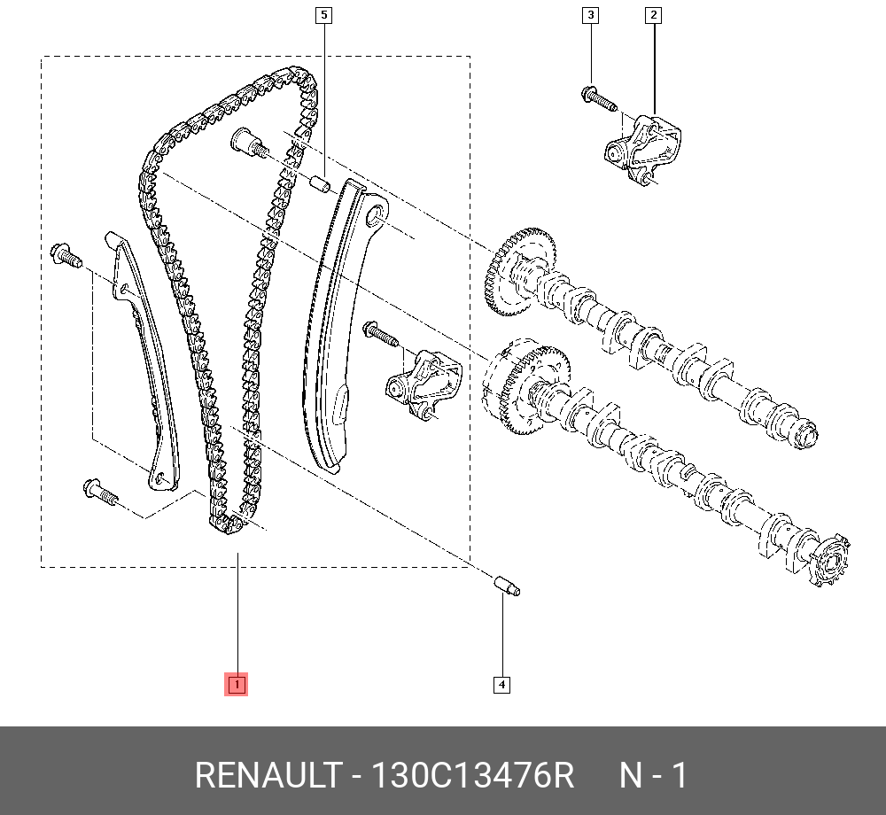 130C13476R RENAULT КОМПЛ ЦЕПИ ГРМ 10Ш