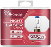 MLH1NLV200 CLEARLIGHT Лампа галогеновая H1 Night Laser Vision +200% Light (2шт)