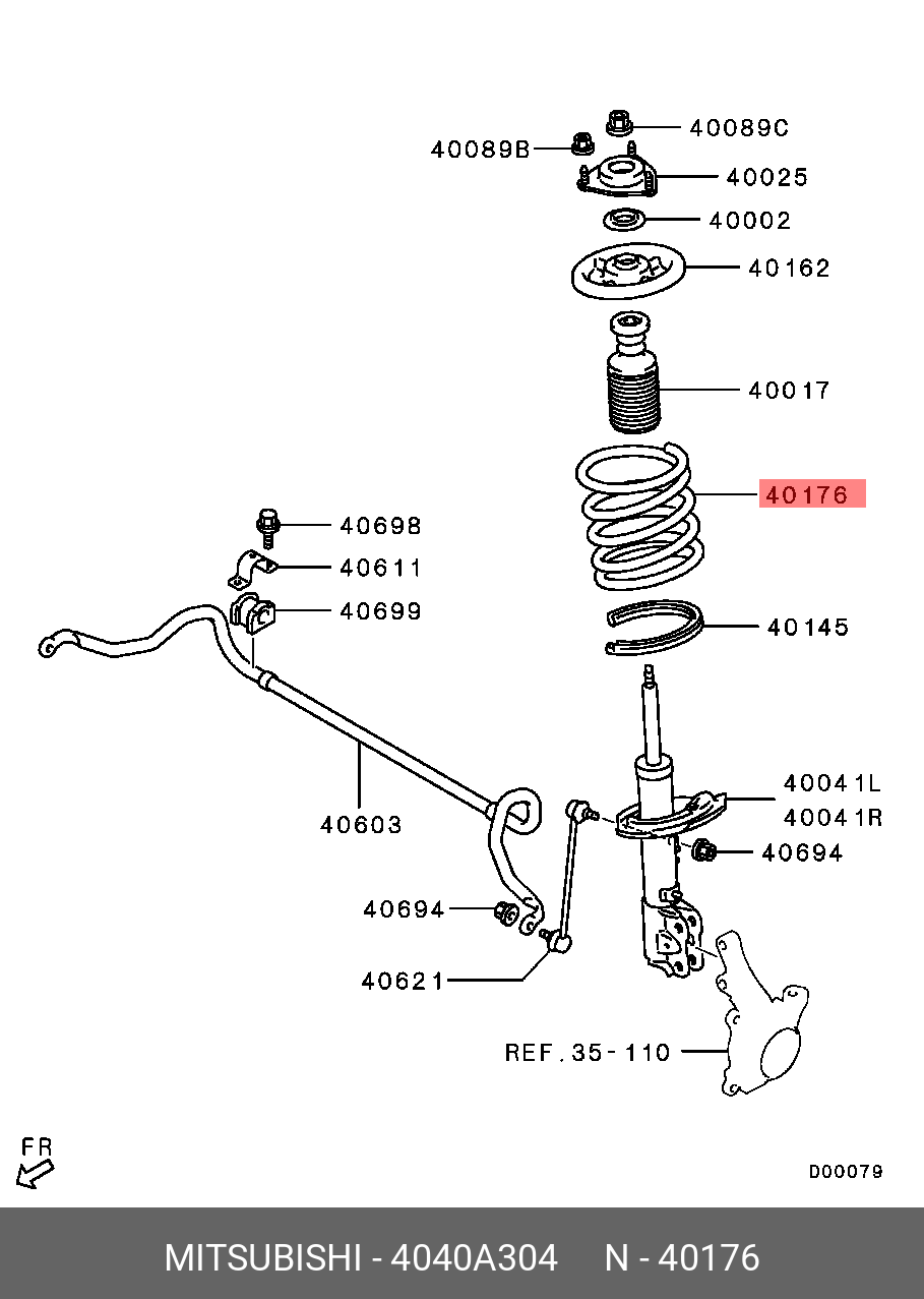 4040A304 MITSUBISHI ПРУЖИНА ПОДВЕСКИ
