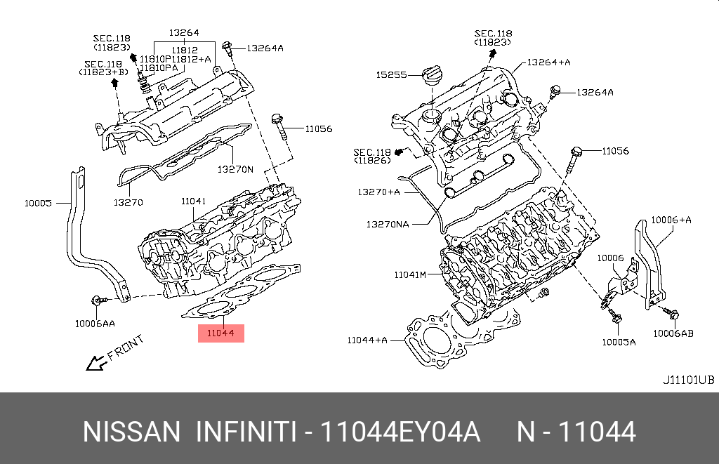 11044EY04A NISSAN Прокладка головки блока