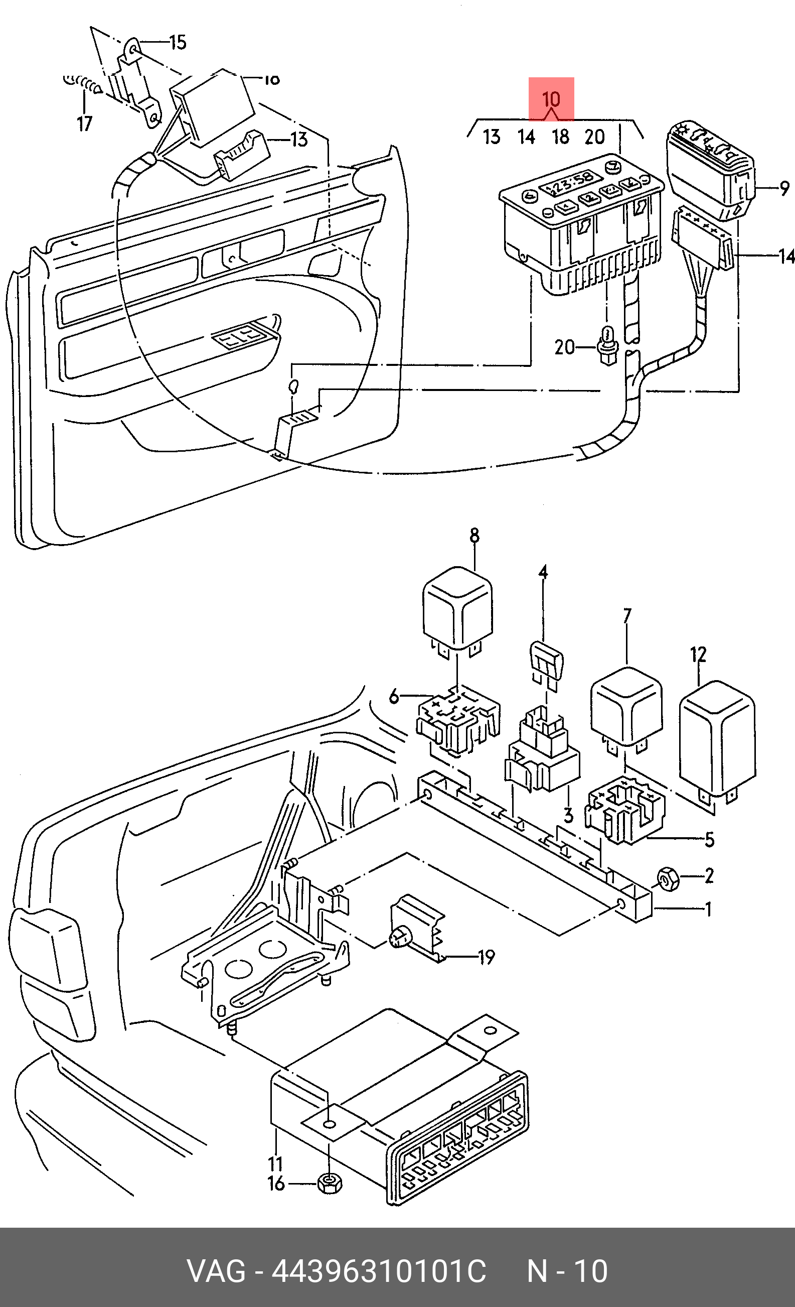 44396310101C VAG Часы автомобильные