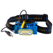 FIS20 DOLLEX Фонарь светодиодный налобный на аккум. Li-ion 3.7V 2000mA, COB (5W), датчик движения, стробоскоп