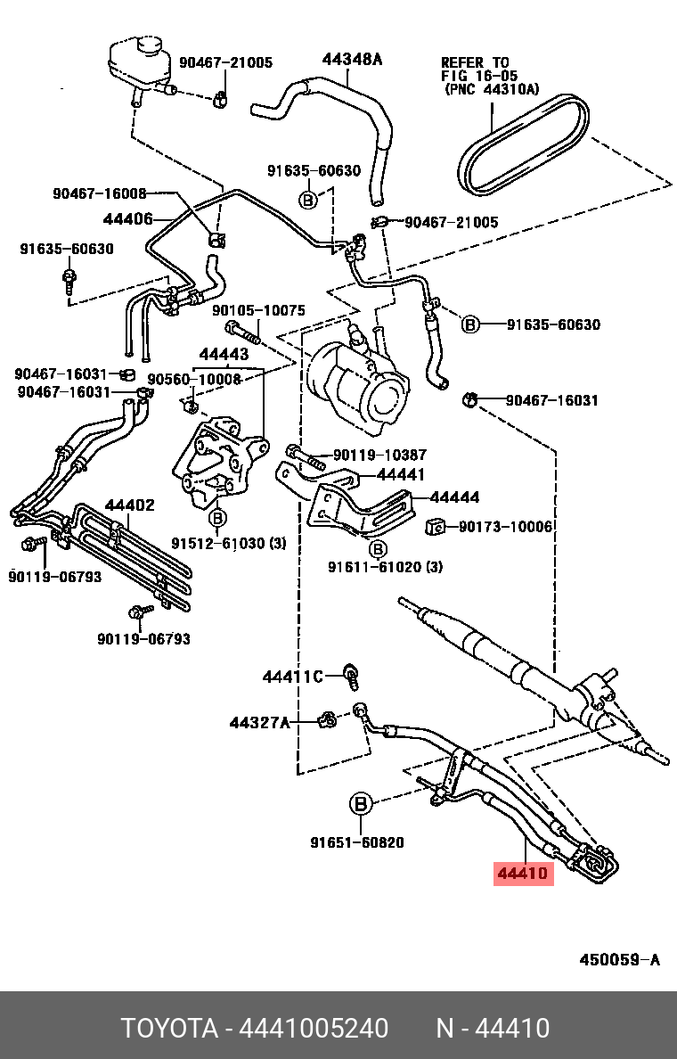 4441005240 TOYOTA ТРУБКА ГИДРОУСИЛИТЕЛЯ РУЛЯ купить в интернет-магазине  AvtoTO