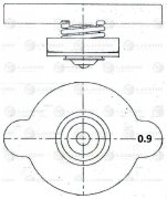 LL0809 LUZAR Крышка (пробка) радиатора для автомобилей Hyundai/Kia/Nissan/Mazda/Toyota/Honda 0.9 bar (большой клапан)