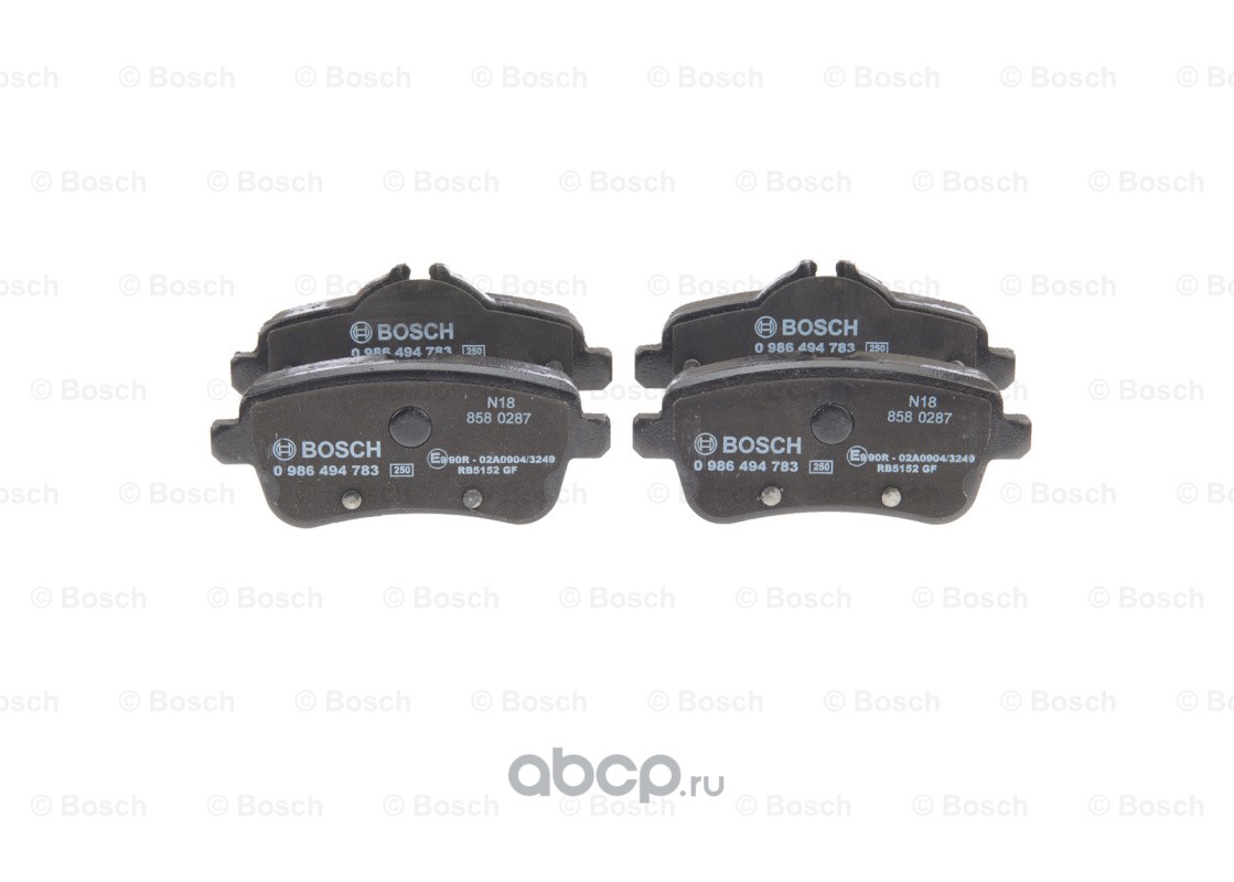 986494783 BOSCH Комплект тормозных колодок, дисковый тормоз