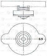 LL0809 LUZAR Крышка (пробка) радиатора для автомобилей Hyundai/Kia/Nissan/Mazda/Toyota/Honda 0.9 bar (большой клапан)