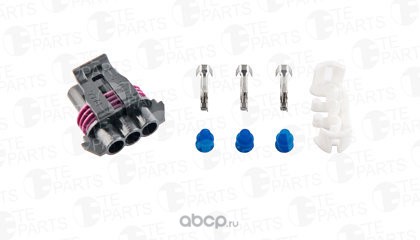 7730564 TE PARTS Разъём 3х контактный (комплектация: 3-pin, 3 уплотнения, фиксатор кабеля)