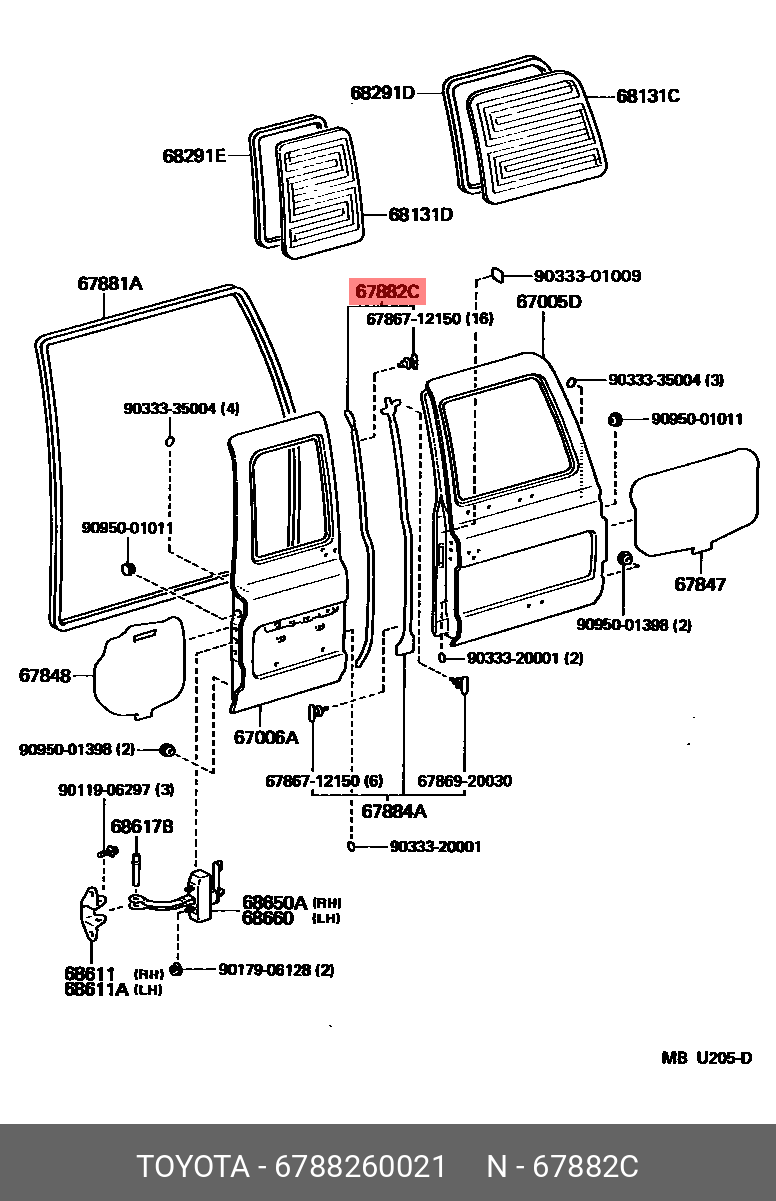 6788260021 TOYOTA КУЗОВНОЙ УПЛОТНИТЕЛЬ