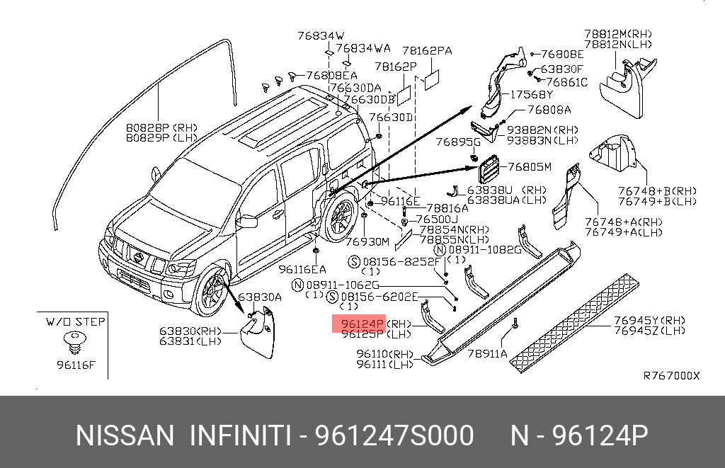 961247S000 NISSAN КРОНШТЕЙН КУЗОВНОЙ