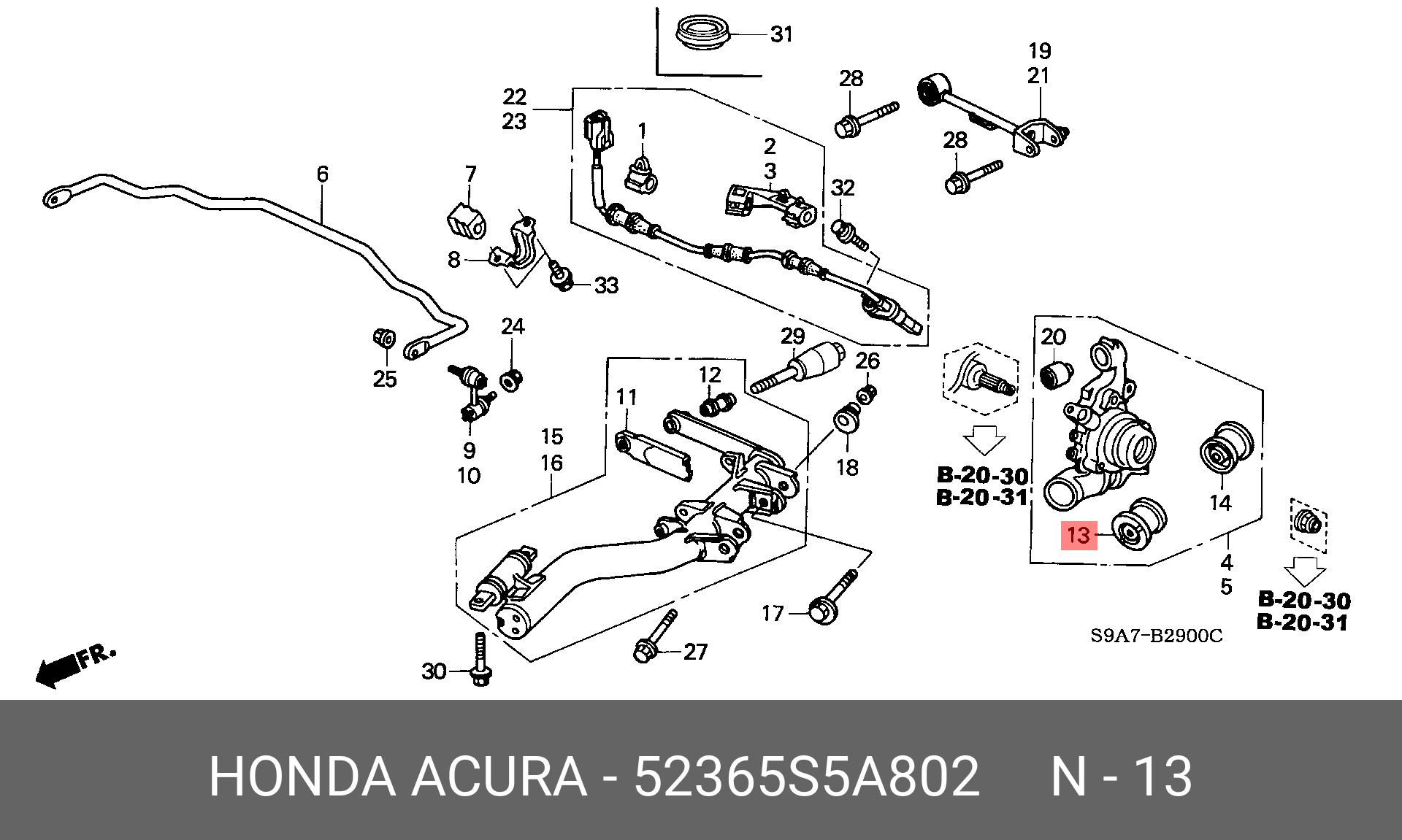 52365S5A802 HONDA САЙЛЕНТБЛОК