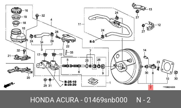 01469SNB000 HONDA Усилитель тормозов вакуумный