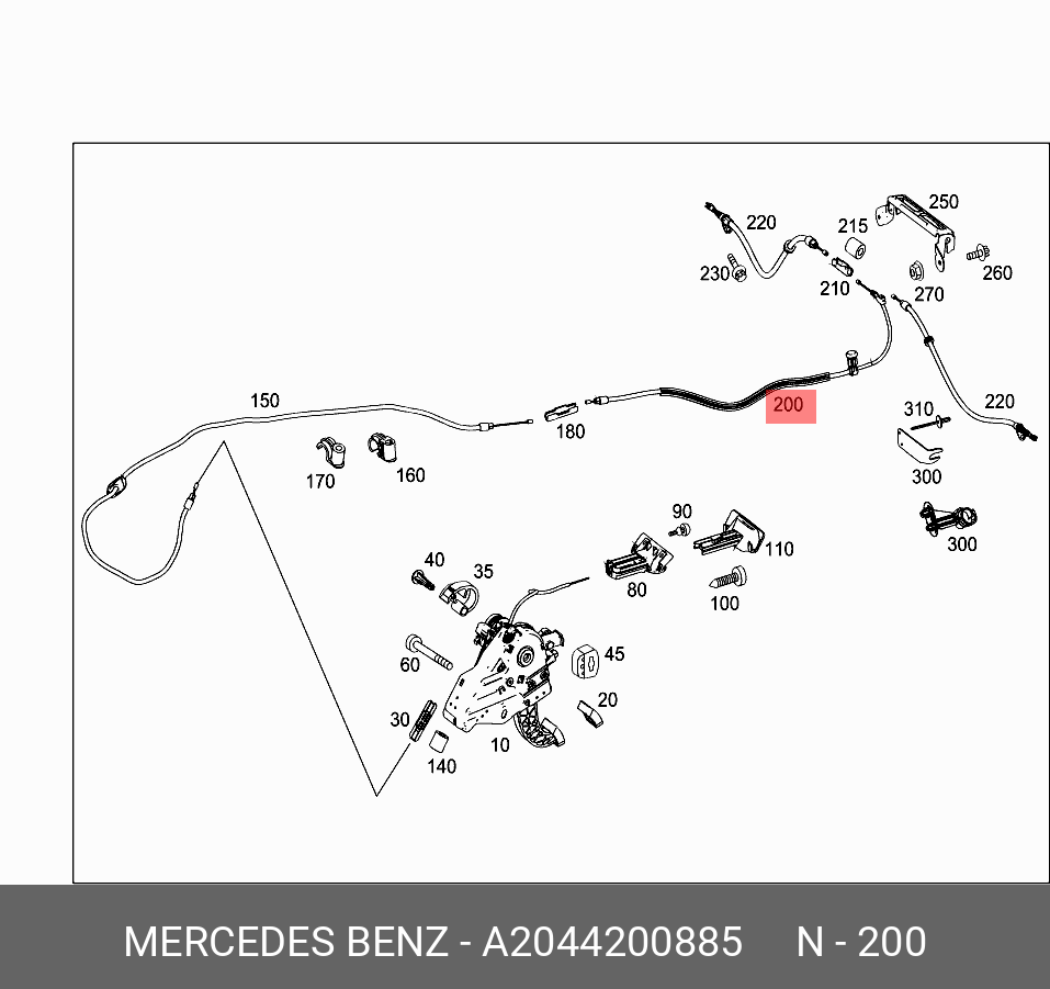 A2044200885 MERCEDES-BENZ ТРОС ТОРМОЗНОЙ
