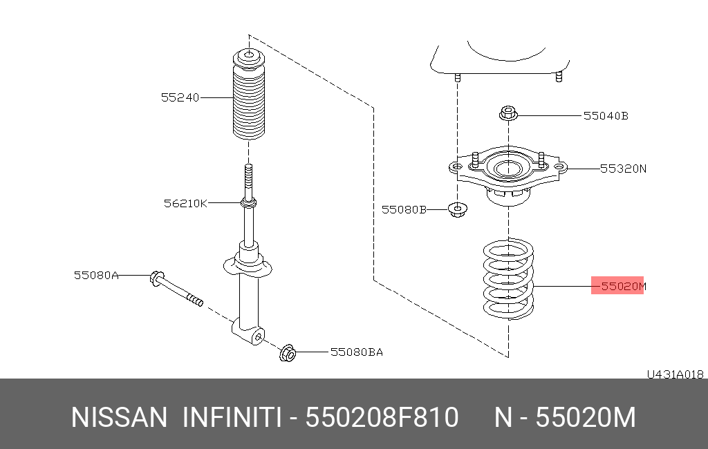 550208F810 NISSAN Пружина ходовой части