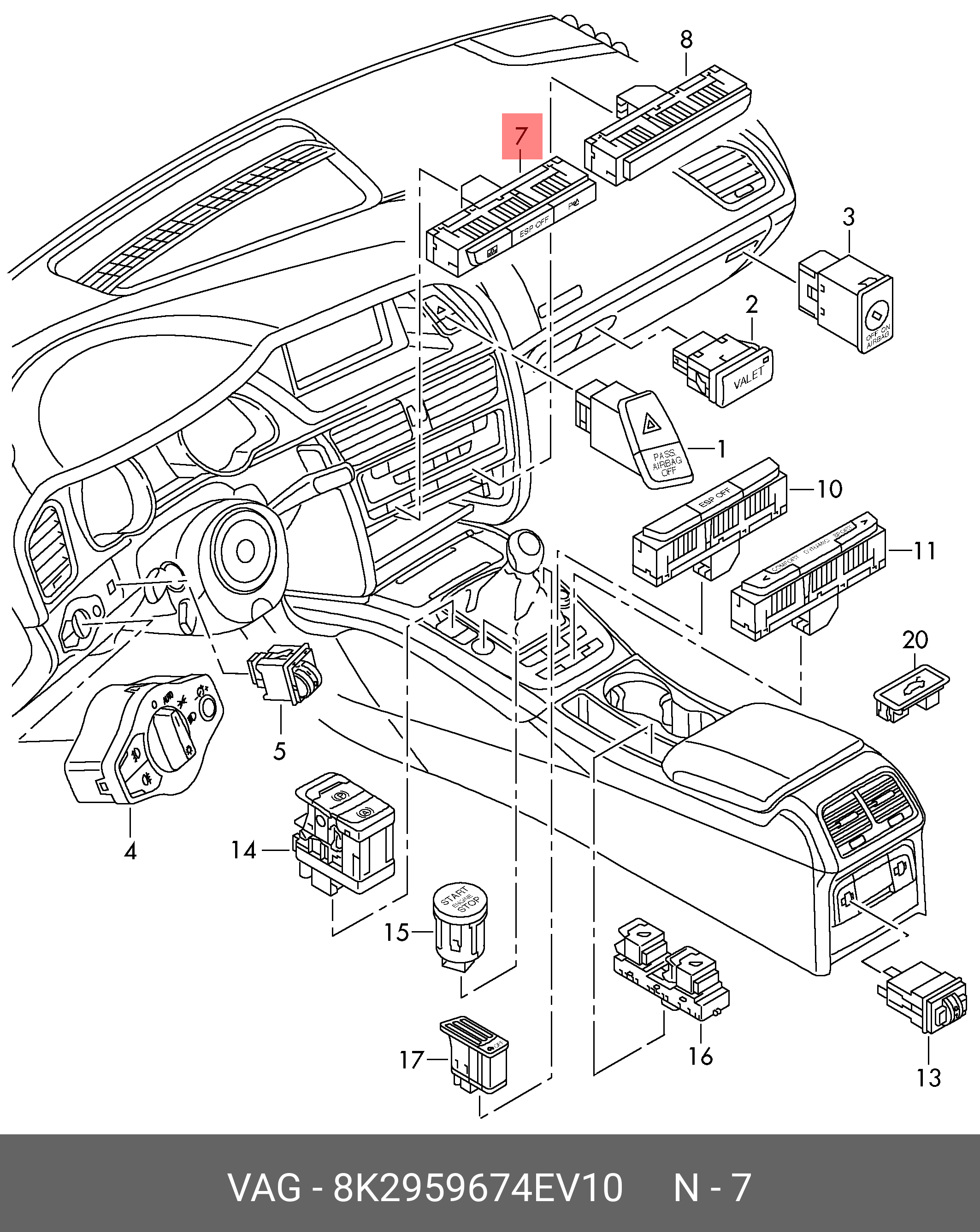 8K0857085B крышка боковых консоль левая audi a4 b8 купить бу в Москве по цене 19