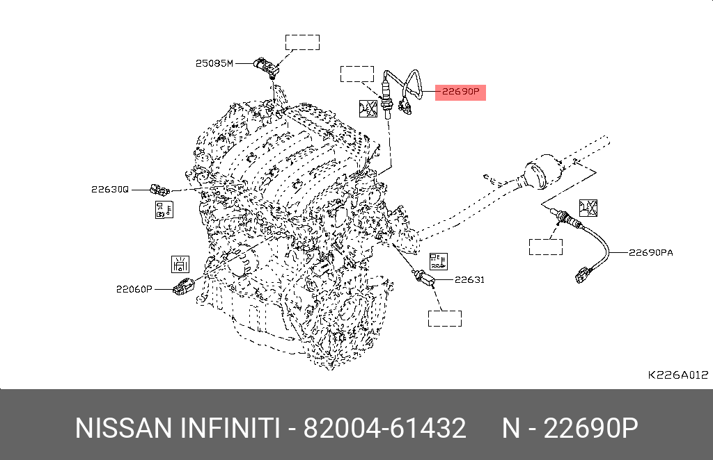 8200461432 NISSAN Датчик кислородный (лямбда-зонд)
