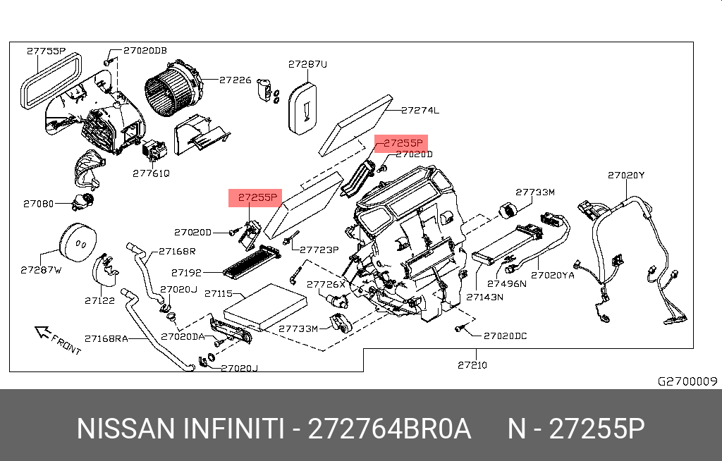 272764BR0A NISSAN ПЛАСТИКОВАЯ ПАНЕЛЬ В